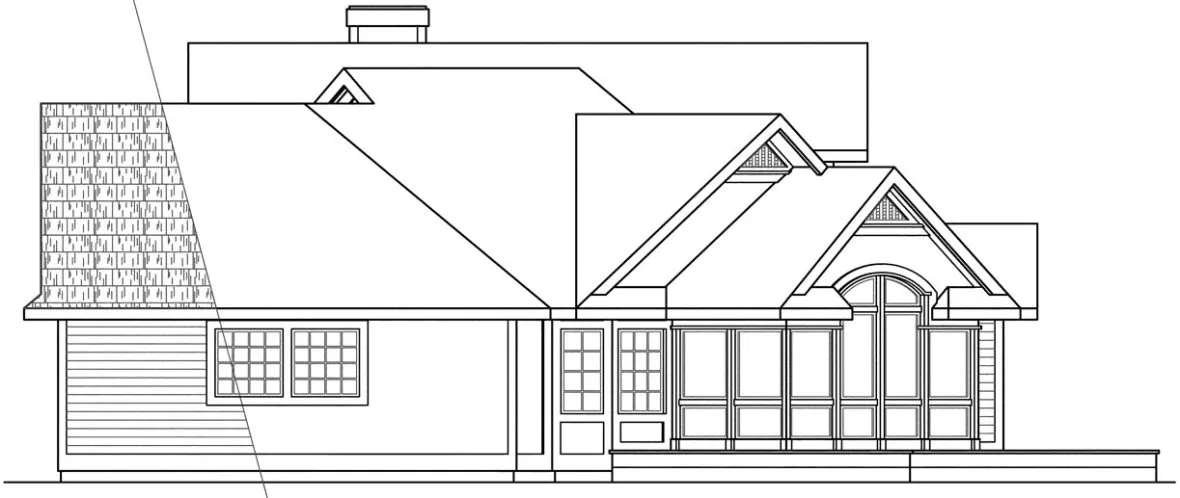 Left Elevation for House Plan #347362