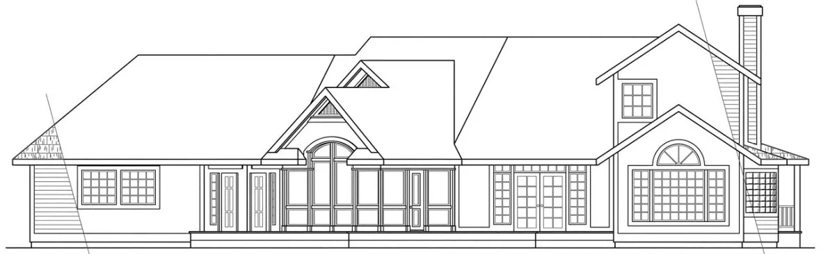 Rear Elevation for House Plan #347362