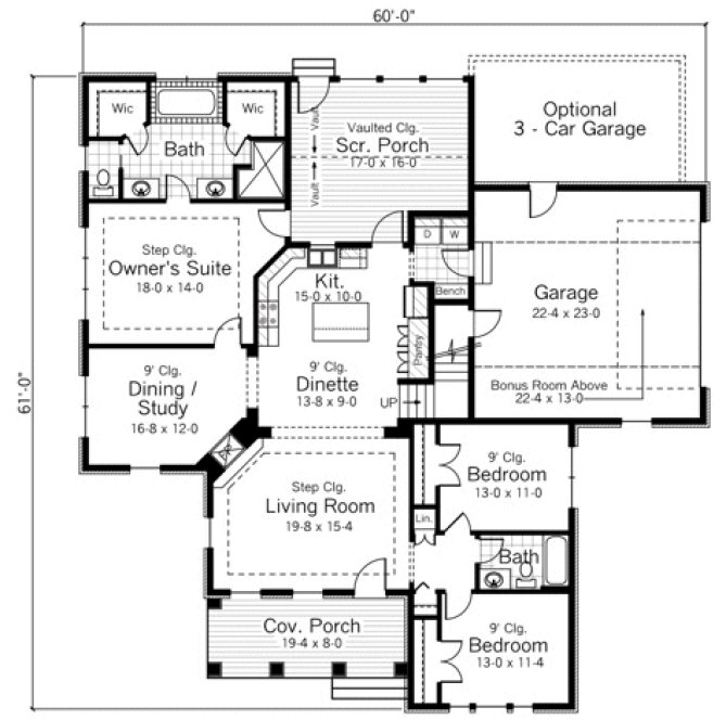 Main Floor Plan for House Plan #280171