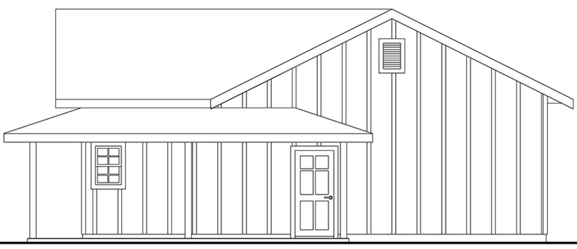 Rear Elevation for House Plan #340690