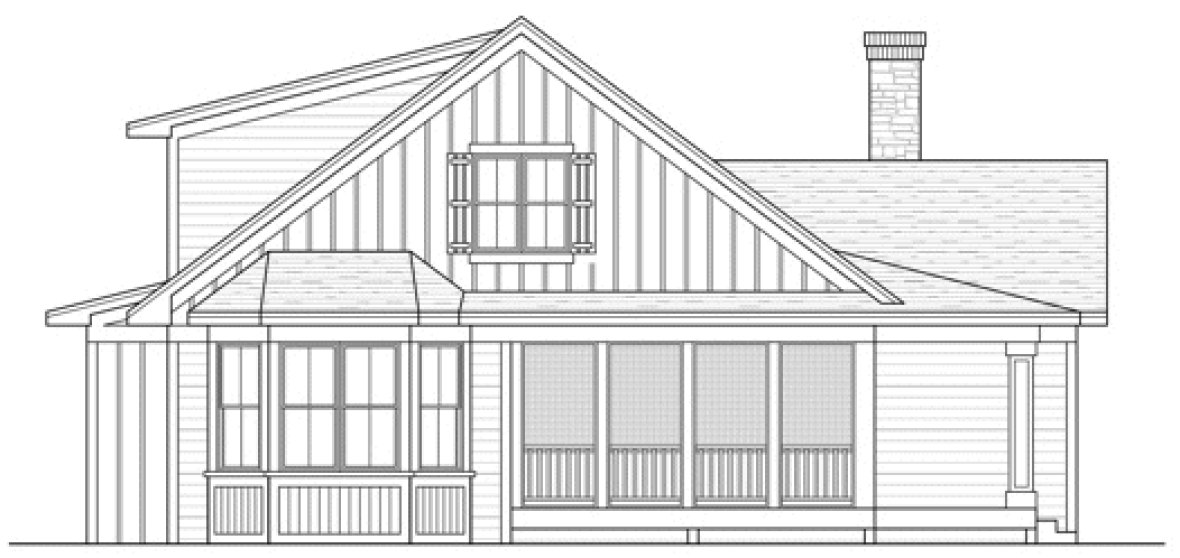Rear Elevation for House Plan #288081