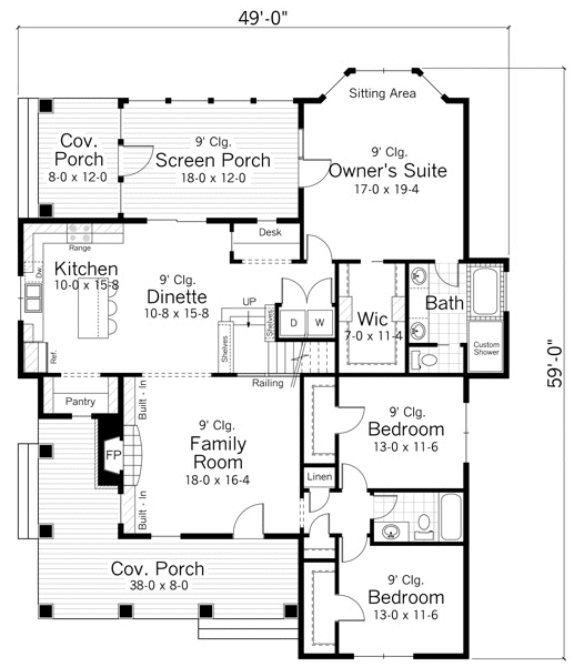 Main Floor Plan for House Plan #288081