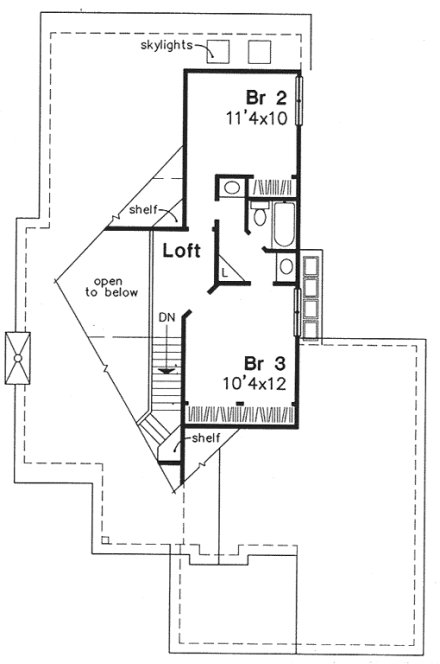 Second Floor Plan for House Plan #297249