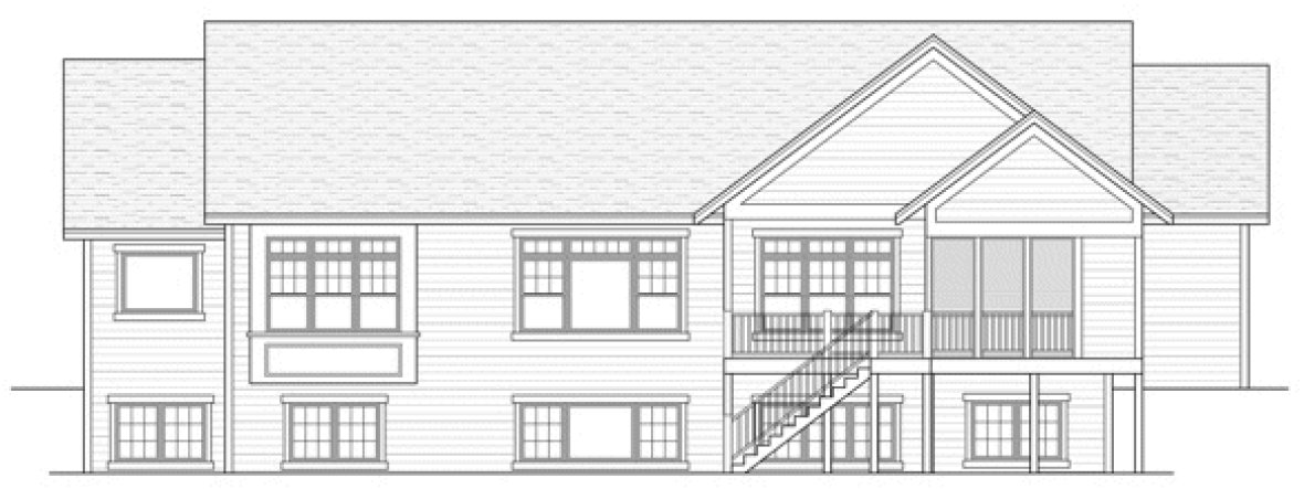 Rear Elevation for House Plan #284191