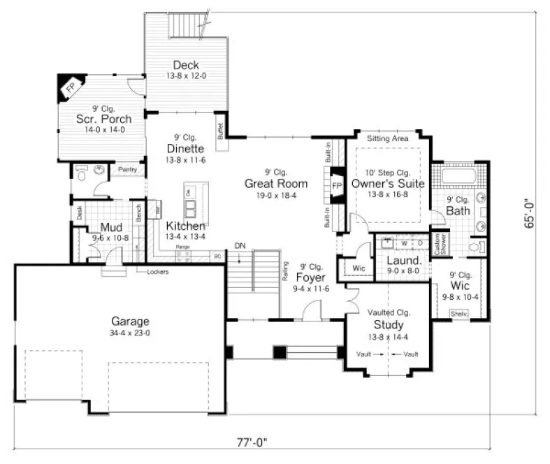 Main Floor Plan for House Plan #284191