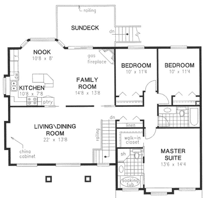 Main Floor Plan for House Plan #134013