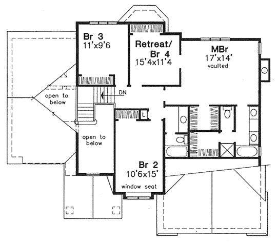 Second Floor Plan for House Plan #292059