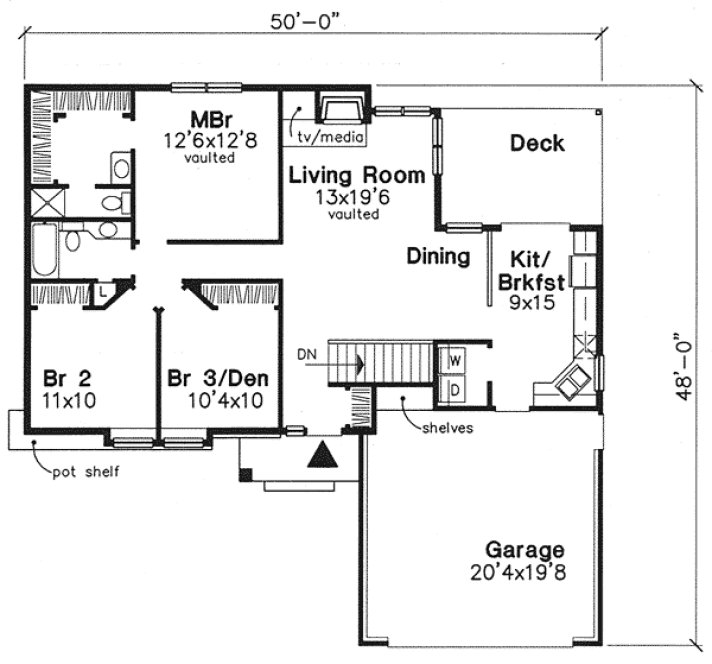 Main Floor Plan for House Plan #293059