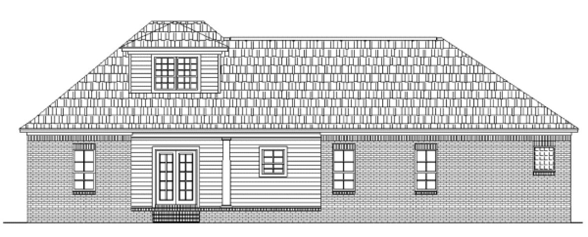 Rear Elevation for House Plan #210081