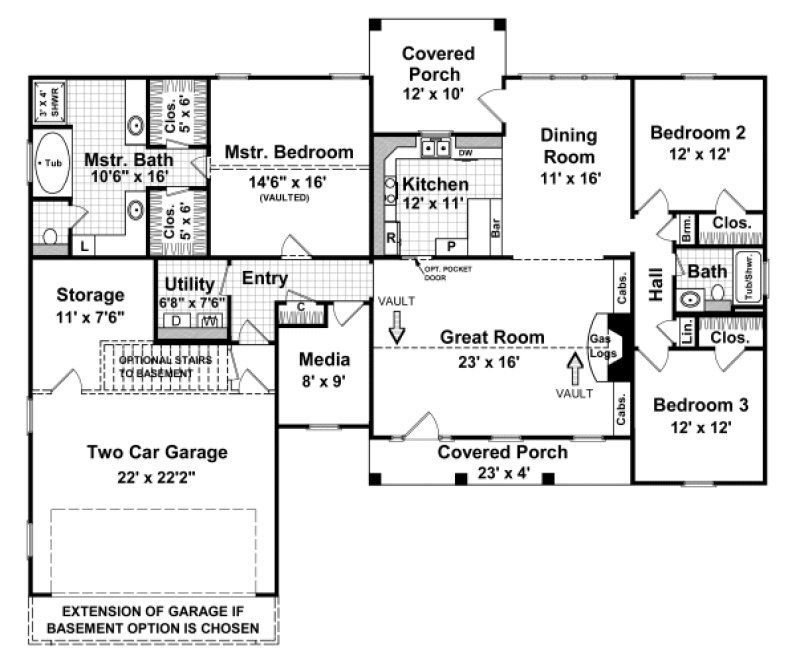 Main Floor Plan for House Plan #214081