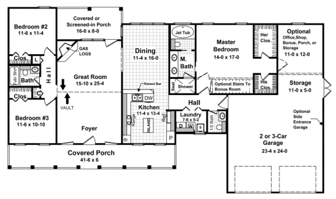 Main Floor Plan for House Plan #215081