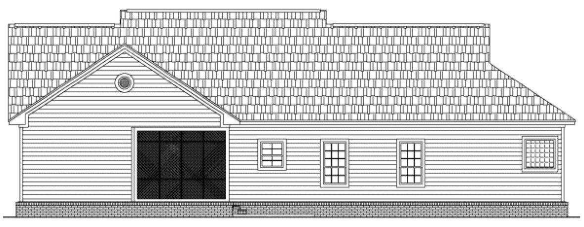 Rear Elevation for House Plan #216081