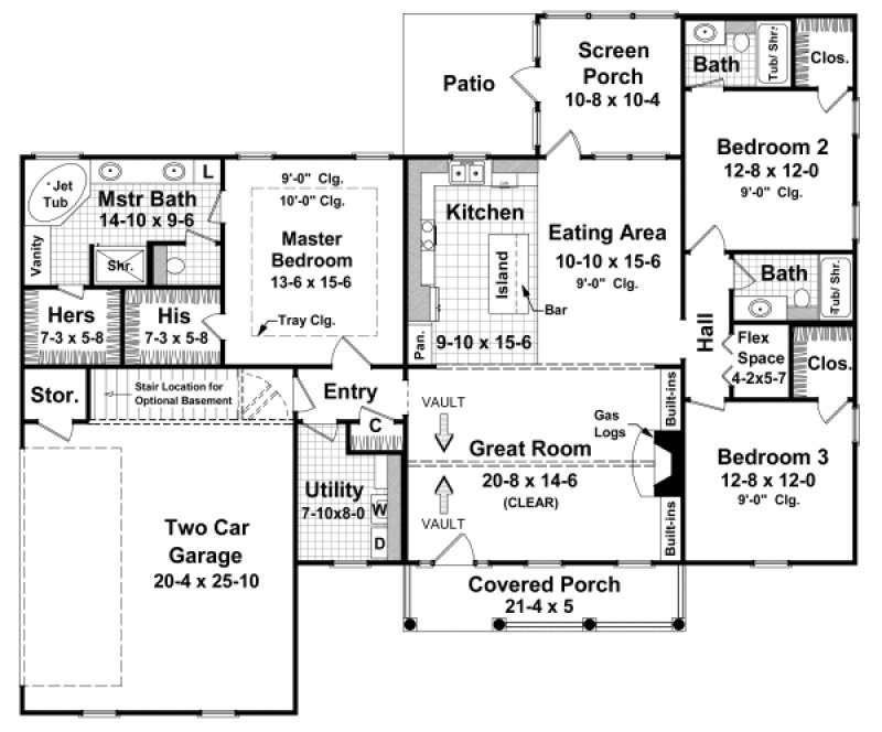 Main Floor Plan for House Plan #216081