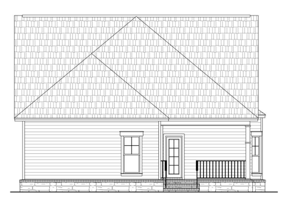 Rear Elevation for House Plan #217081