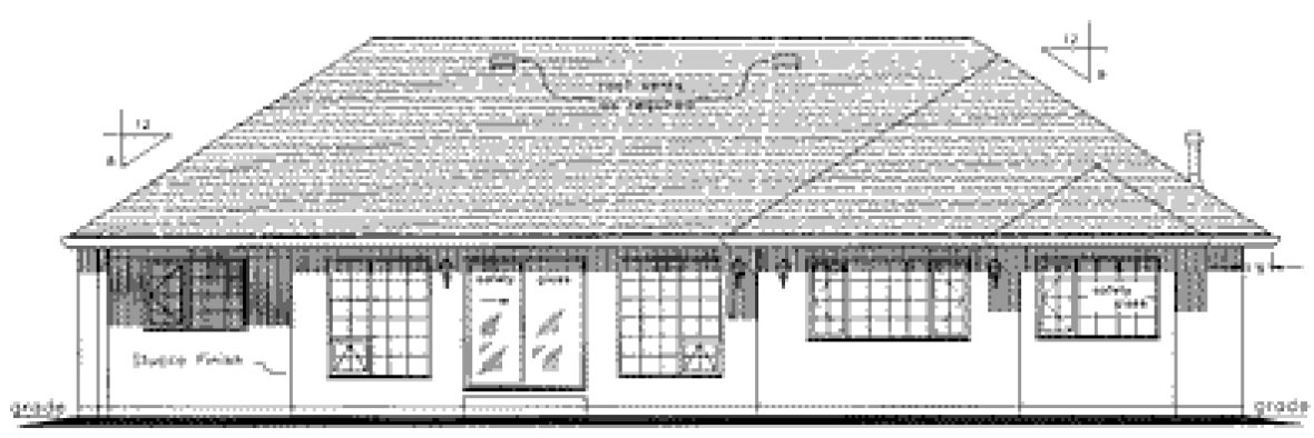 Rear Elevation for House Plan #135598