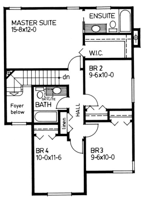 Second Floor Plan for House Plan #200933