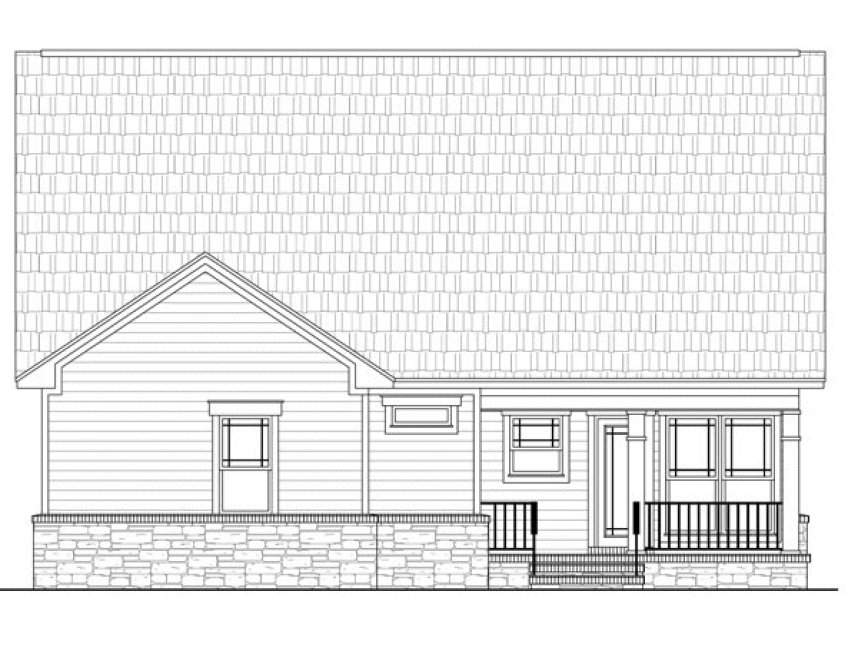 Rear Elevation for House Plan #210181