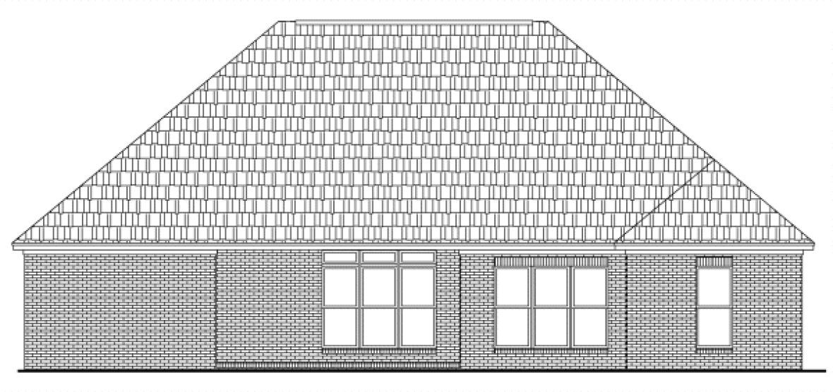 Rear Elevation for House Plan #210091