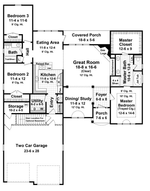 Main Floor Plan for House Plan #210091