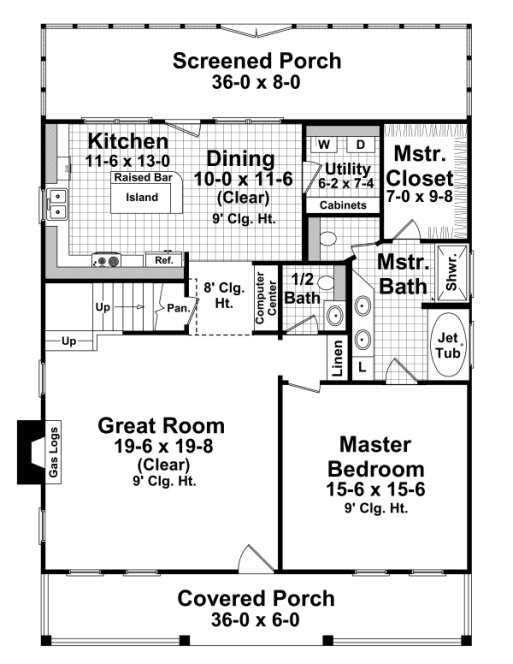 Main Floor Plan for House Plan #211091