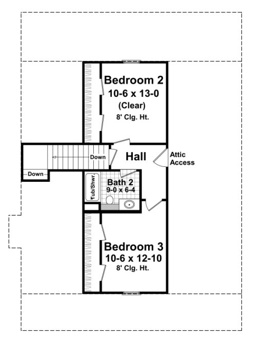 Second Floor Plan for House Plan #211091