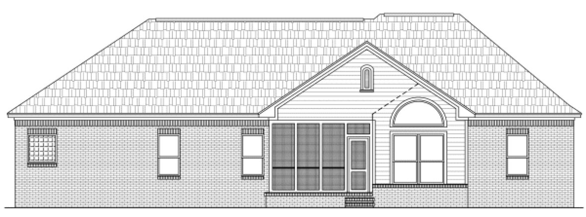 Rear Elevation for House Plan #210002