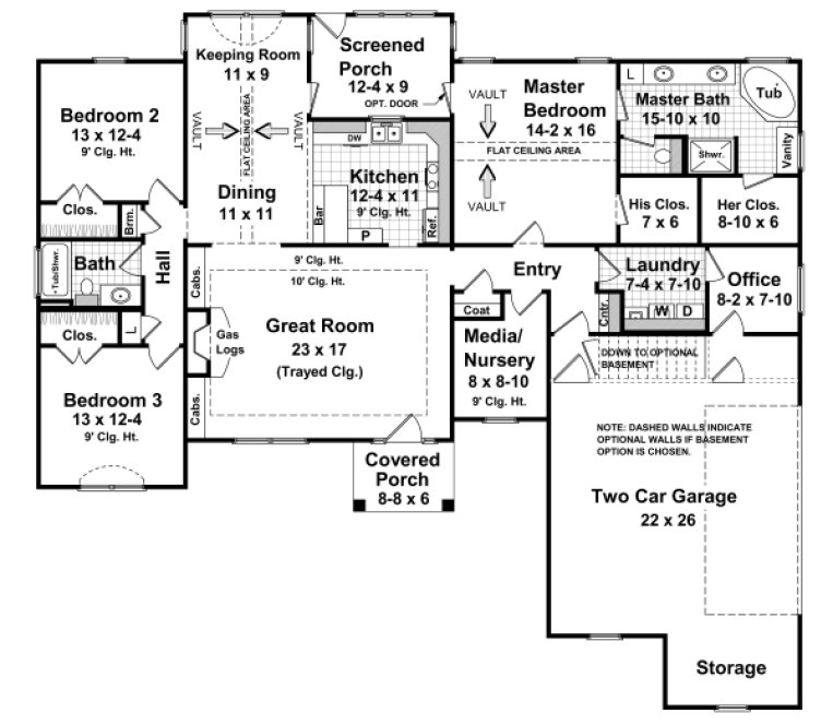 Main Floor Plan for House Plan #210002