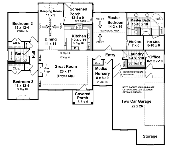 Main Floor Plan for House Plan #210002