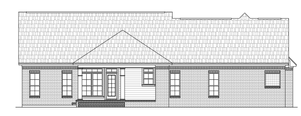 Rear Elevation for House Plan #210202