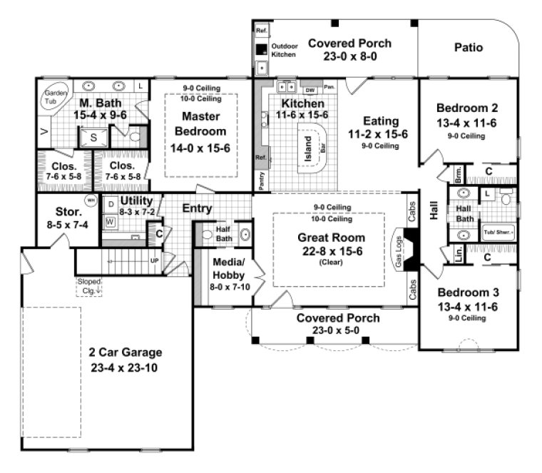 Main Floor Plan for House Plan #210202