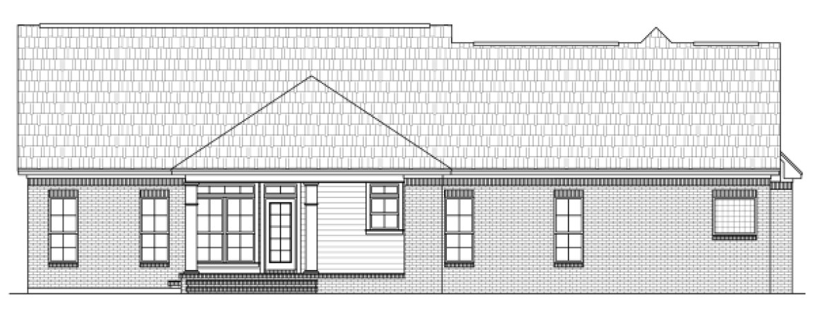 Rear Elevation for House Plan #213202