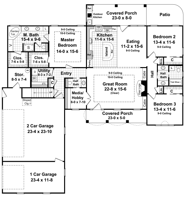 Main Floor Plan for House Plan #213202