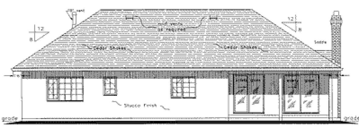 Rear Elevation for House Plan #137598