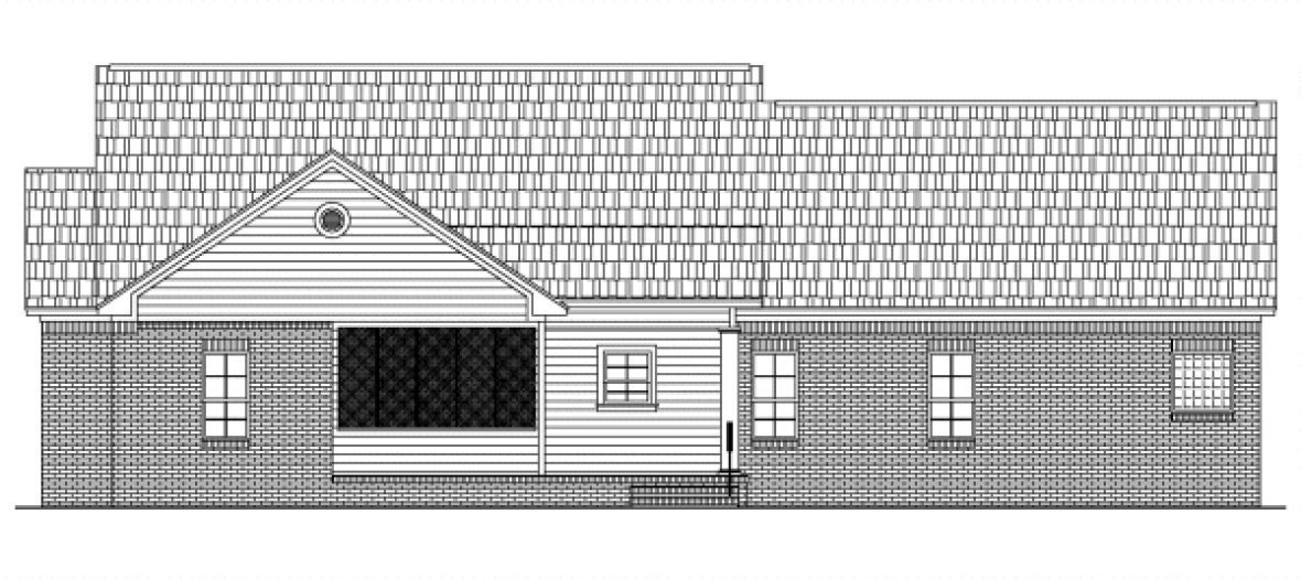 Rear Elevation for House Plan #210302