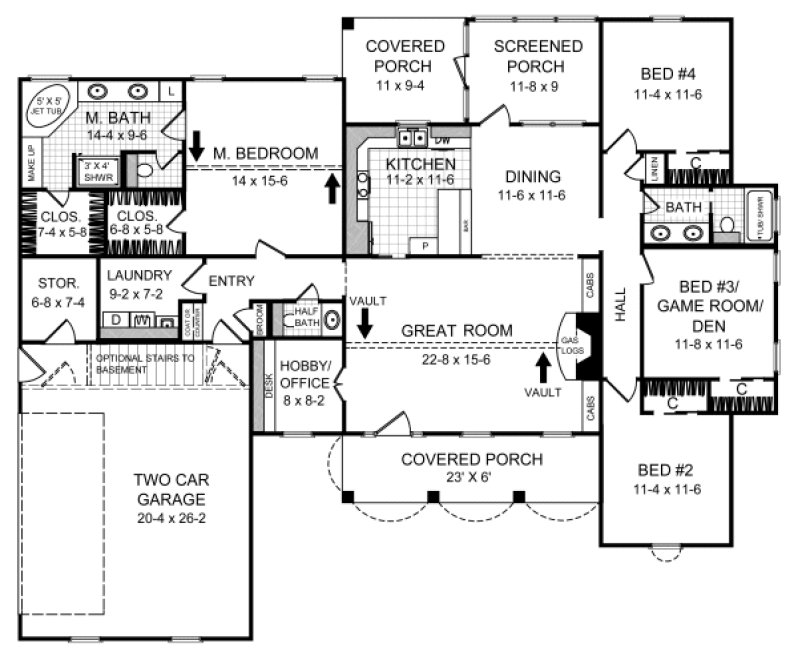 Main Floor Plan for House Plan #210302