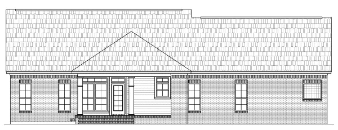 Rear Elevation for House Plan #219002