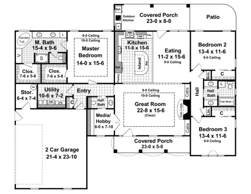 Main Floor Plan for House Plan #219002