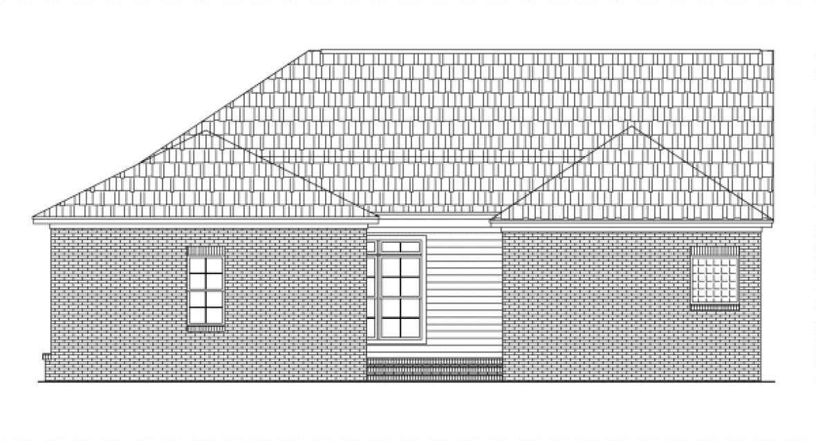Rear Elevation for House Plan #210102