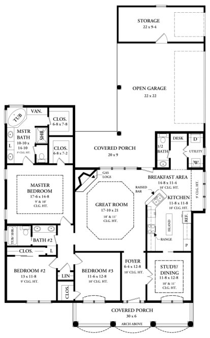 Main Floor Plan for House Plan #210102