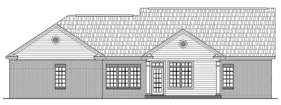 Rear Elevation for House Plan #210071