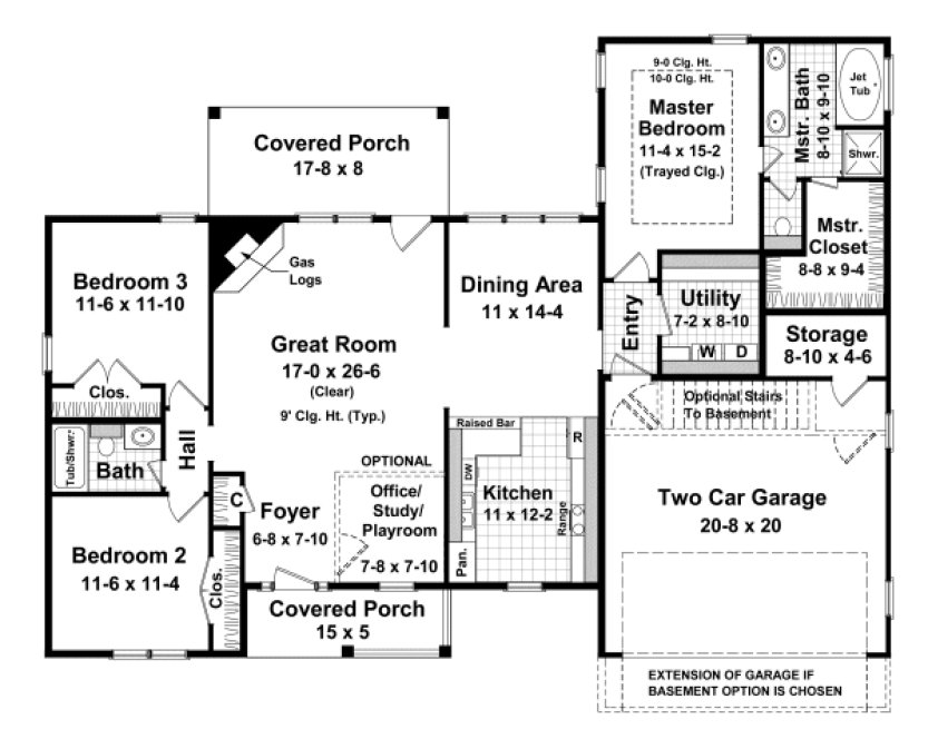 Main Floor Plan for House Plan #210071