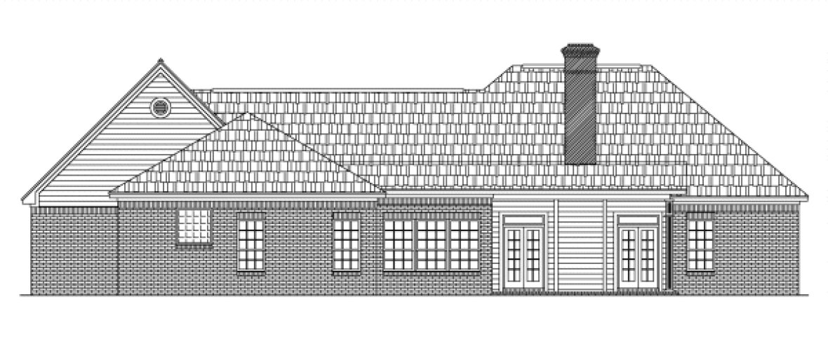 Rear Elevation for House Plan #214202