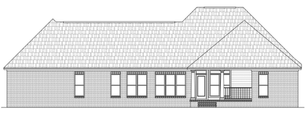 Rear Elevation for House Plan #215202