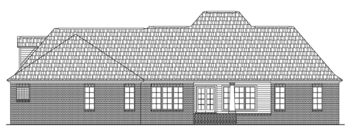 Rear Elevation for House Plan #211062