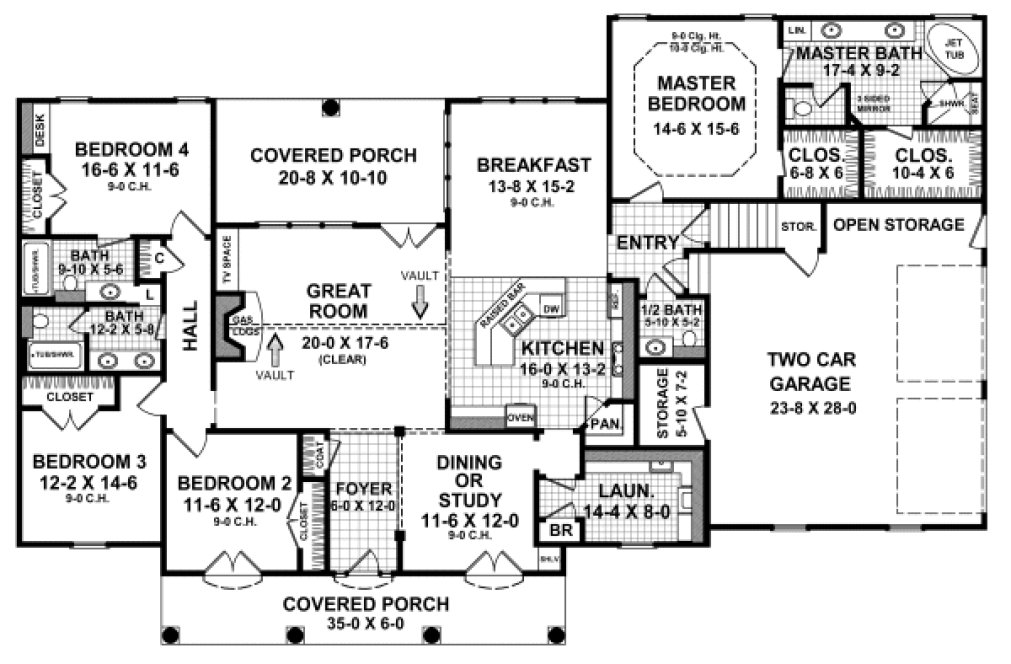Main Floor Plan for House Plan #211062