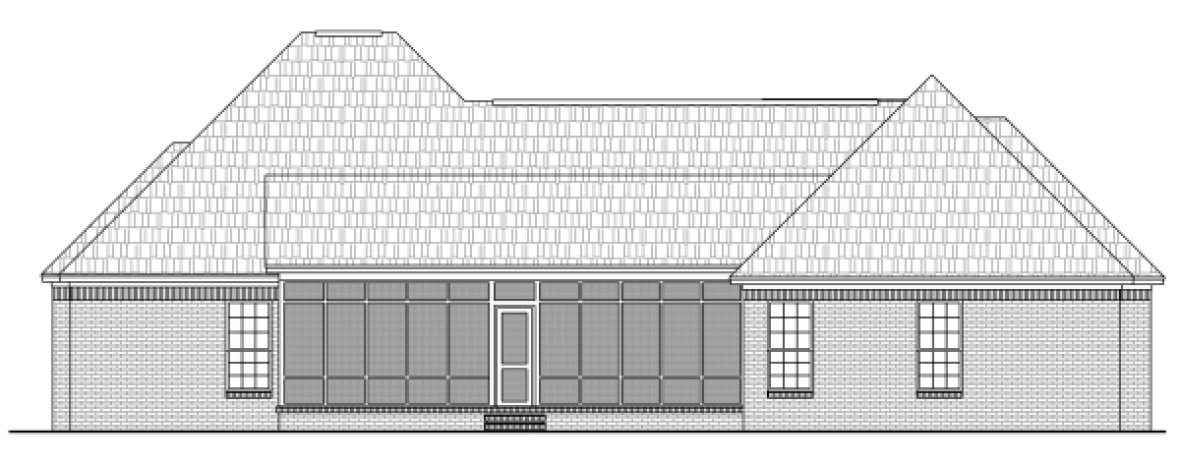 Rear Elevation for House Plan #212052