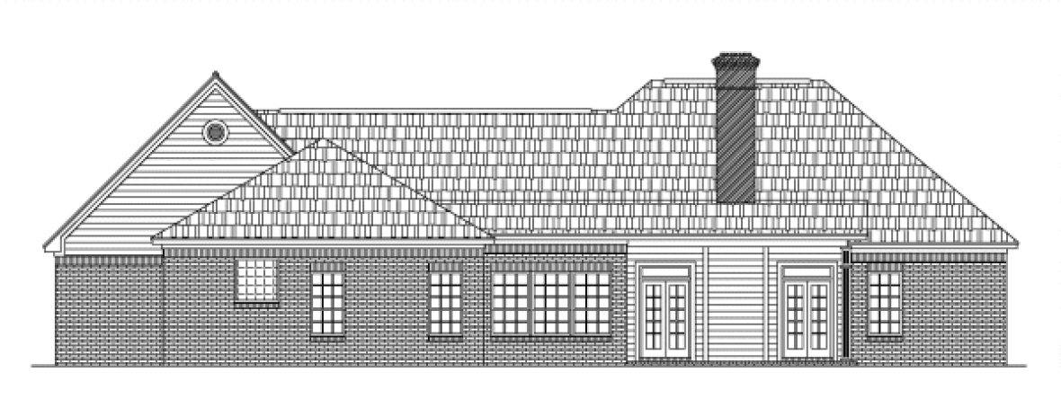 Rear Elevation for House Plan #218361