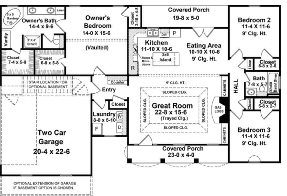 Main Floor Plan for House Plan #214561