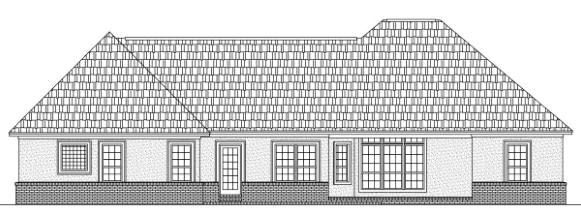 Rear Elevation for House Plan #212991