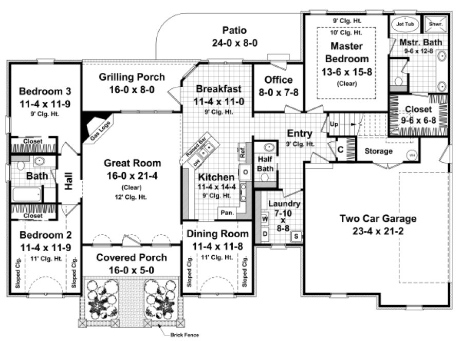 Main Floor Plan for House Plan #212991